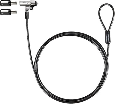 TOOQ TQCLKC0045-G - Cable de Seguridad de Ranura Tipo Nano con Llave para Portátiles 1.5 metros, Color Gris Oscuro